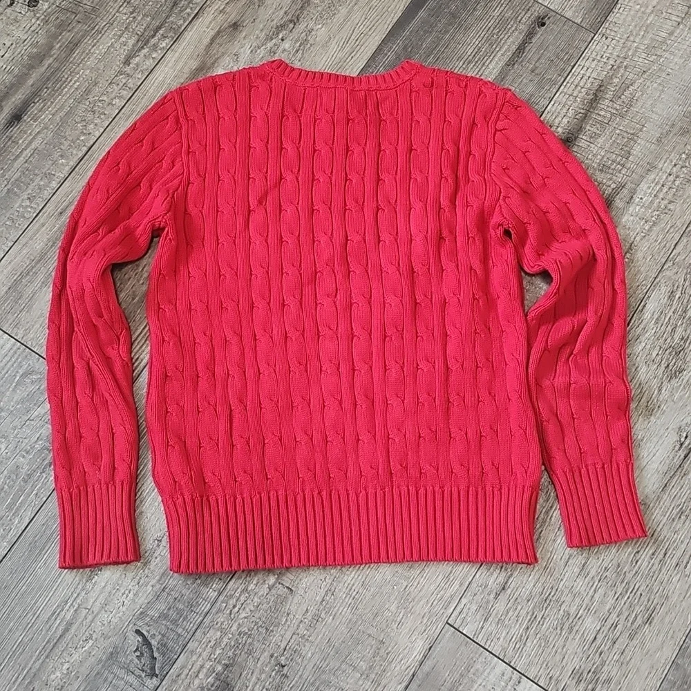 Polo by Ralph Lauren Red Cable Knit Sweater